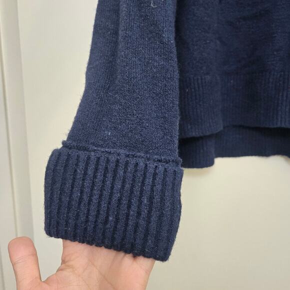 J. Crew S Softest Yarn Merino Wool & Alpaca Blend Turtleneck Long Sweater Navy - Picture 5 of 9